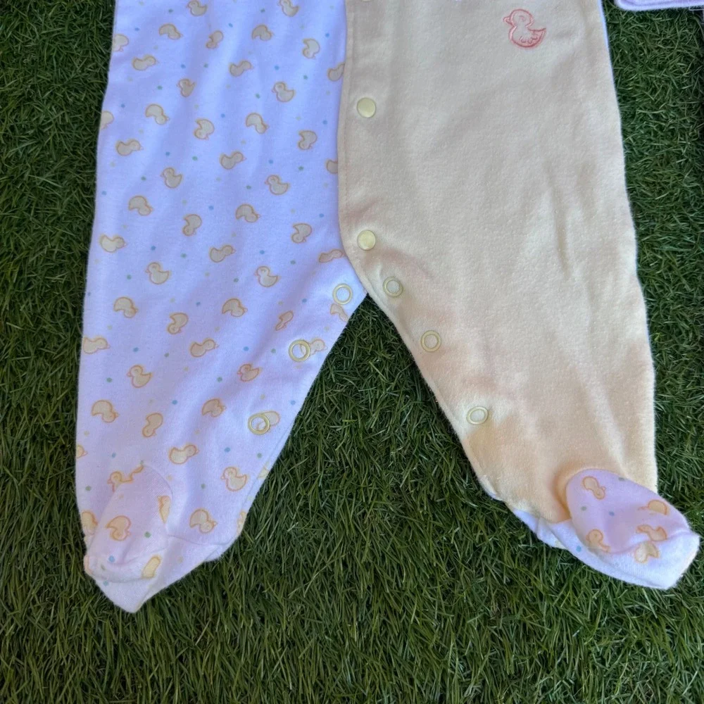 Little Me Sleepers Duck Bunny Footed Pajamas Sleepers Rompers Inafnt Size 3M‎